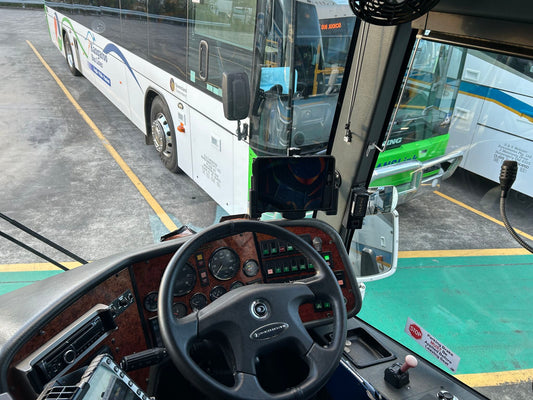 Strike Lockable Tablet Holder in Kangaroo Bus Lines
