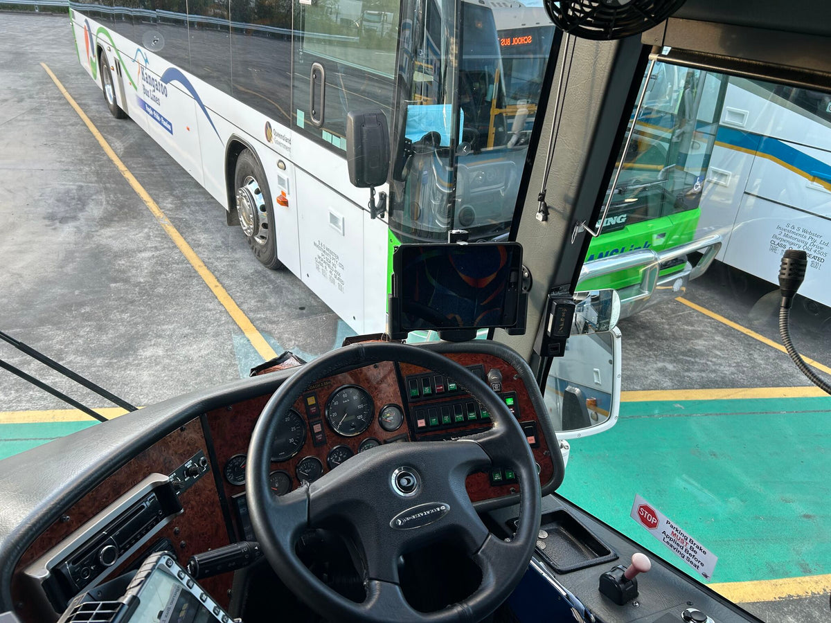 Strike Lockable Tablet Holder in Kangaroo Bus Lines