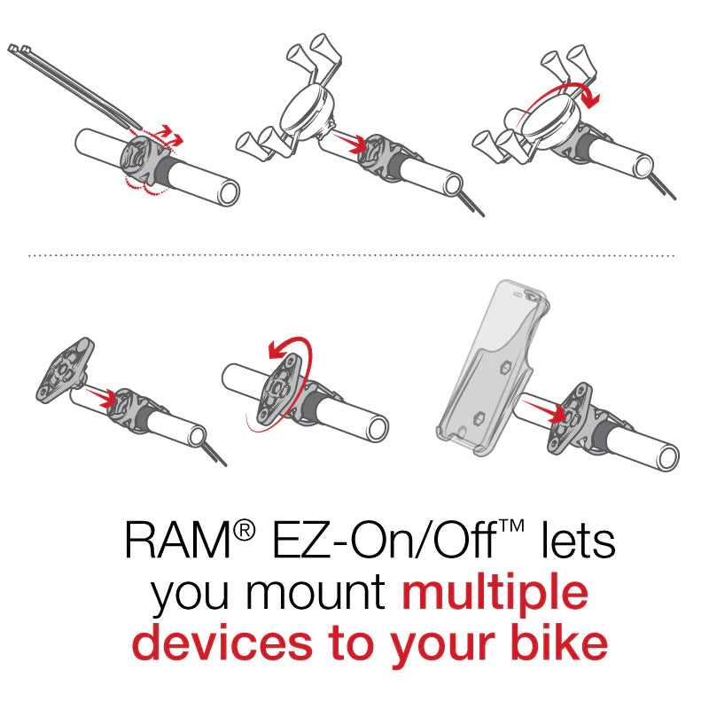 RAM EZ-ON/OFF™ Bicycle Mount w/ X-Grip® Universal Cradle (RAP-274-1-UN7U)