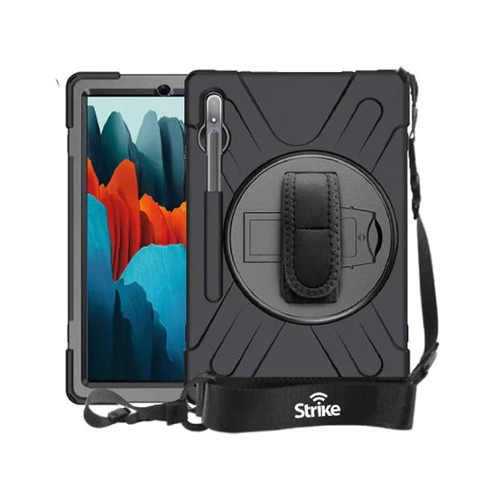 Samsung Galaxy Tab S7/S8 Rugged Case with Hand Strap and Lanyard