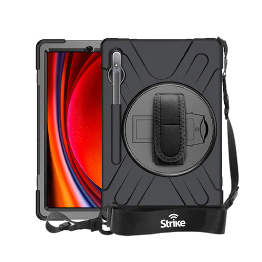 Strike Rugged Case with Hand Strap and Lanyard for Samsung Galaxy Tab S9