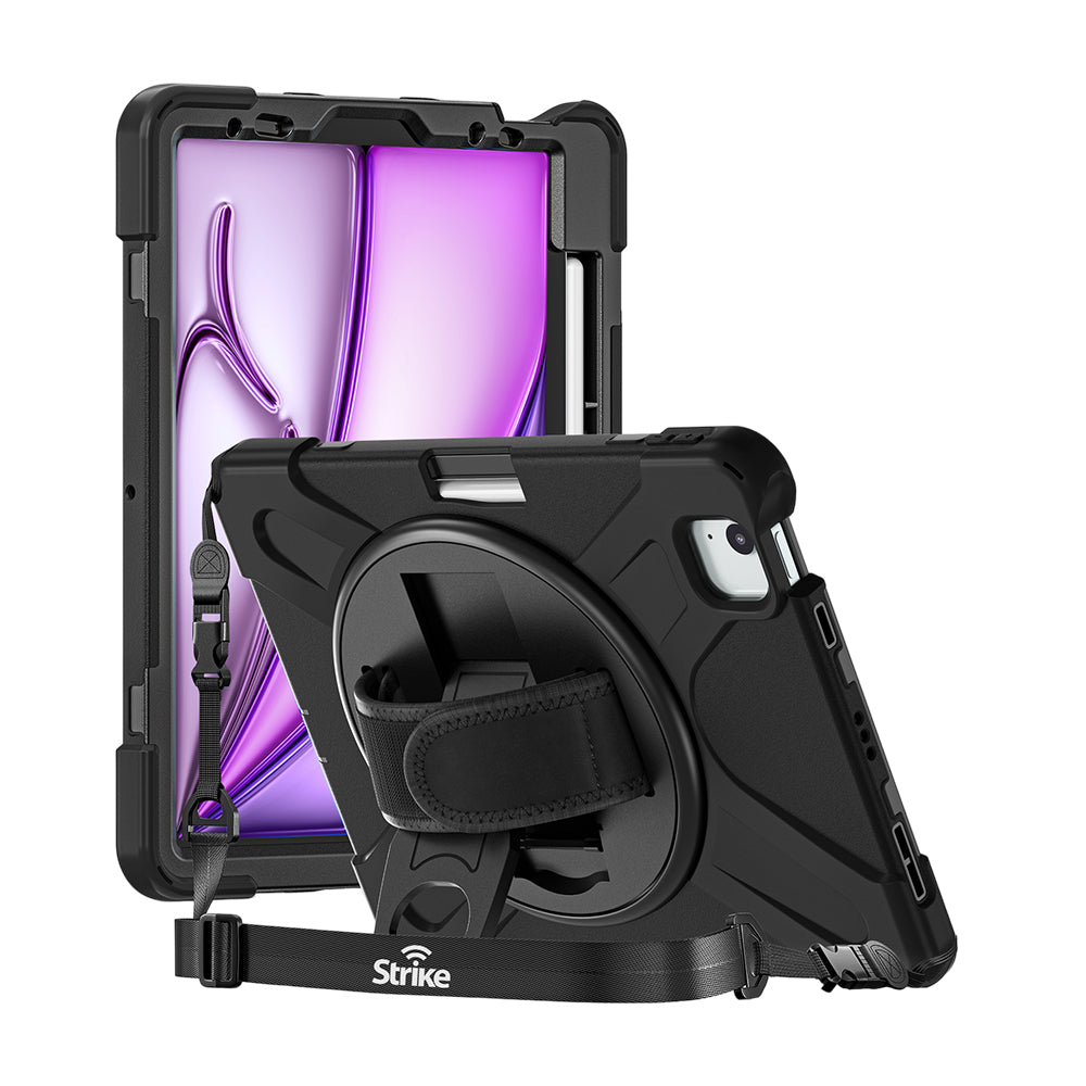 iPad Air 13 (M3/M2) Shockproof Case with Hand Strap Lanyard Strike