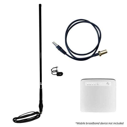 Optus 4G LTE WiFi Router (Huawei E5186) Patch Lead & Bullbar Mount Antenna Bundle