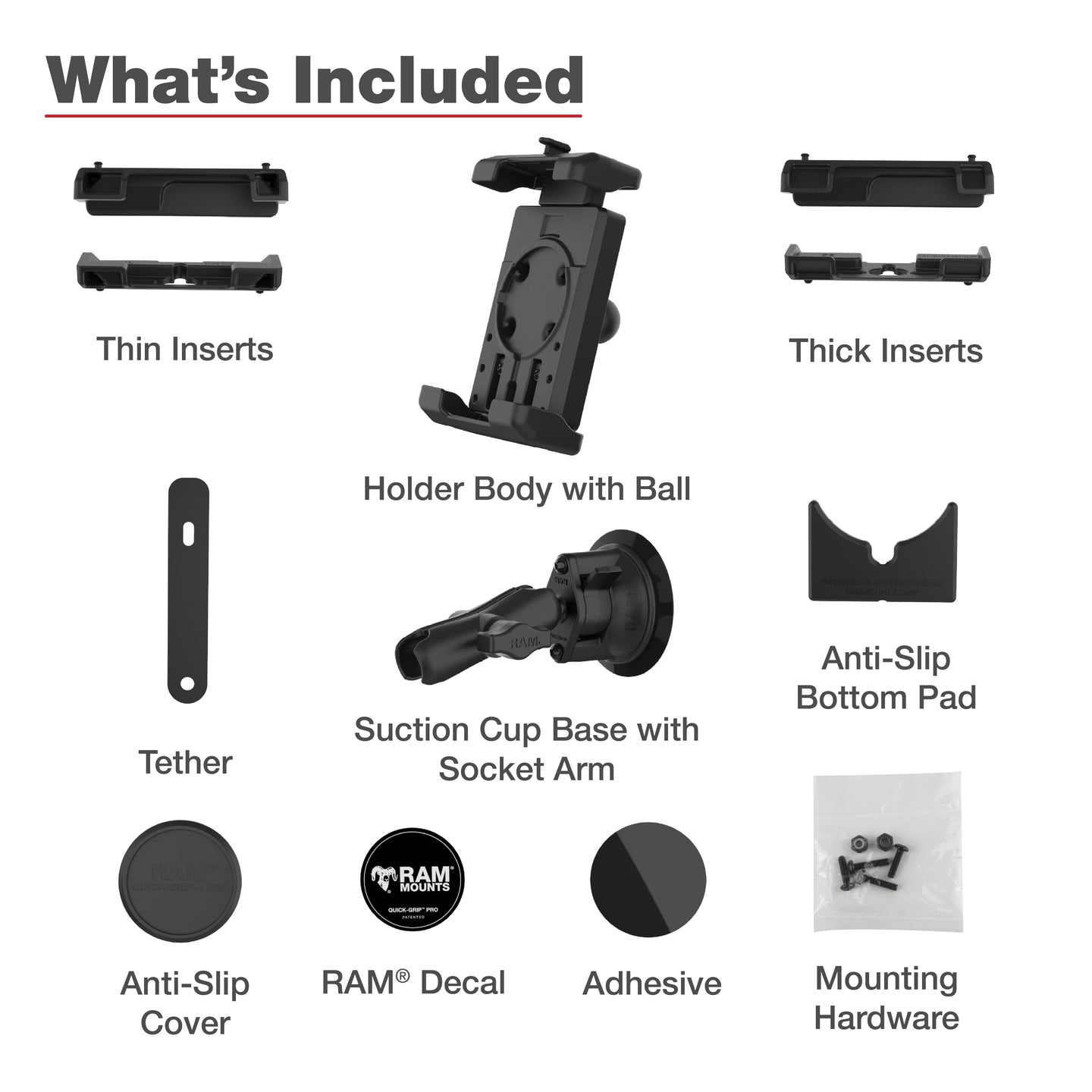 RAM® Quick-Grip™ Pro XL Phone Mount with Twist-Lock™ Suction Cup (RAM-B-166-PD7U)