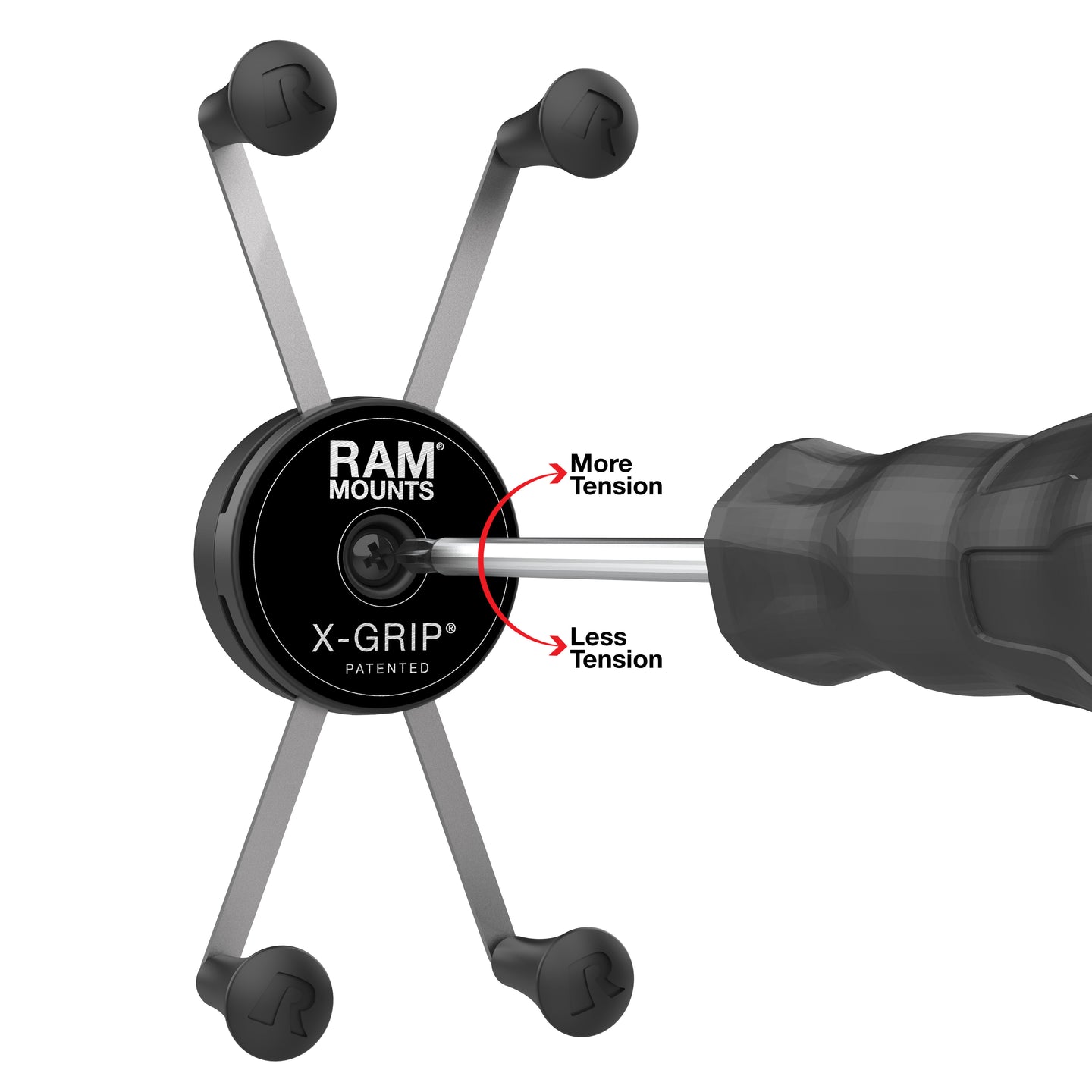 RAM® Rotating X-Grip® Large Phone Holder with Ball - B Size (RAM-HOL-UN10BRU)