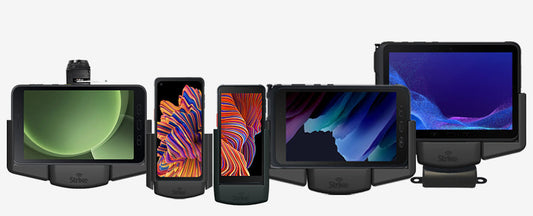 Looking for Samsung Galaxy Rugged Tablet & Smartphone Cradles?  Explore Enterprise-Ready Mounting & Charging Solutions