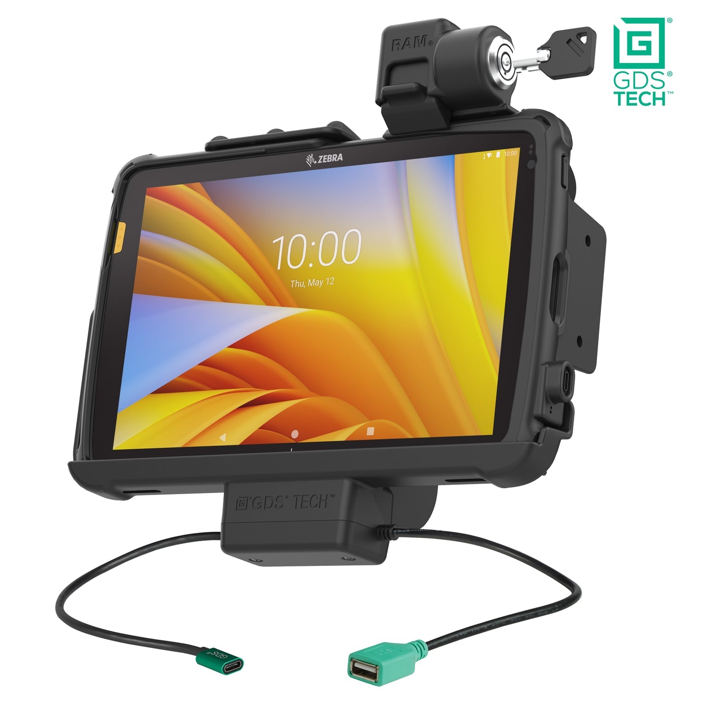 Locking GDS® Power + Data Dock for Zebra ET4x 10" with IntelliSkin® (RAM-GDS-DOCKL-ZE21PDU)