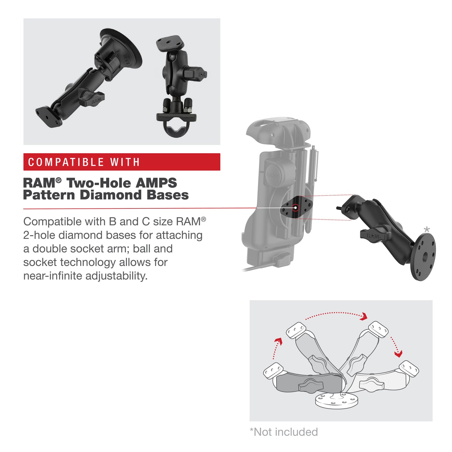 RAM® Form-Fit Powered Dock for Zebra TC73 & TC78 (RAM-HOL-ZE17-1U)