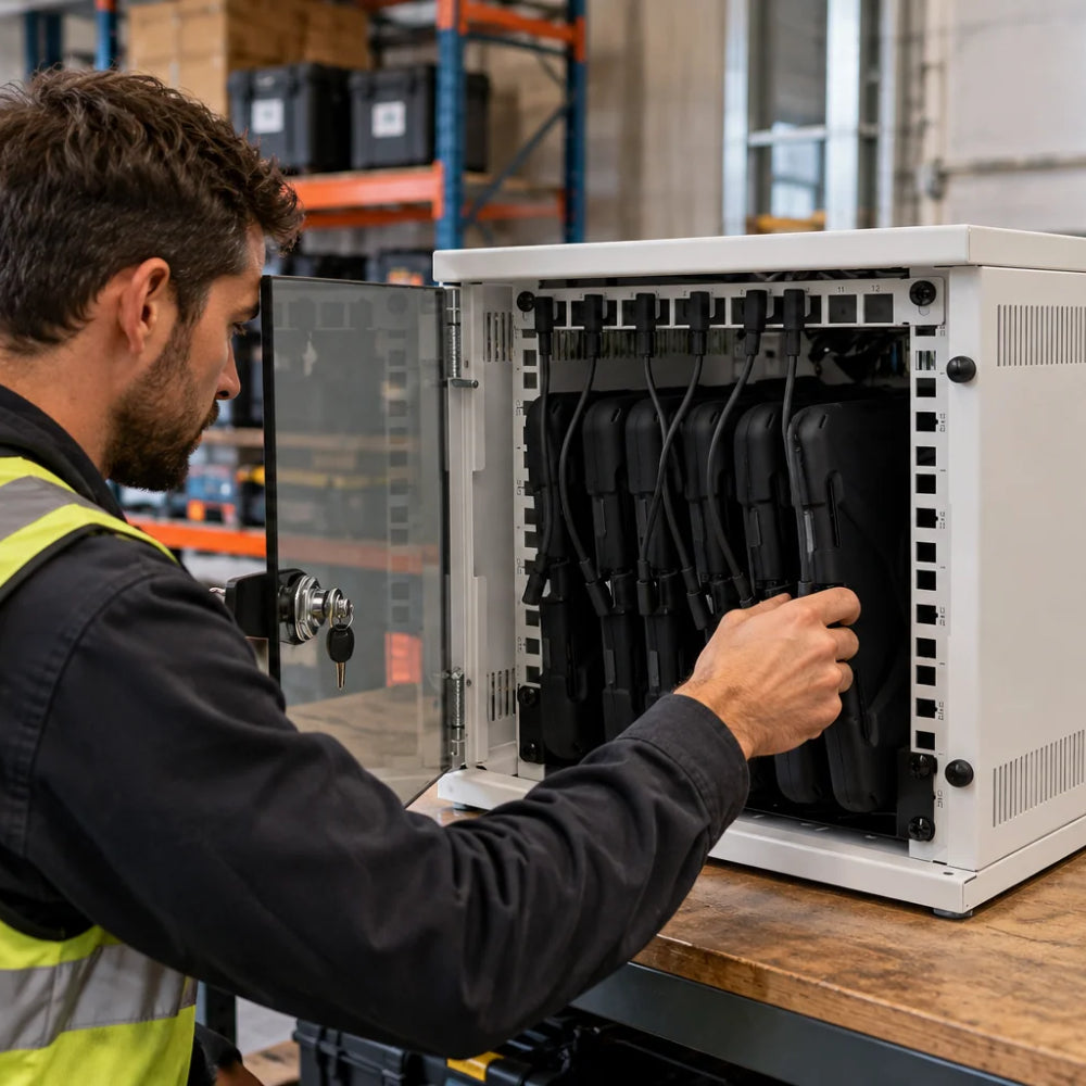 Strike Volt 6 Bay Lockable Tablet Charging Cabinet in Warehousing