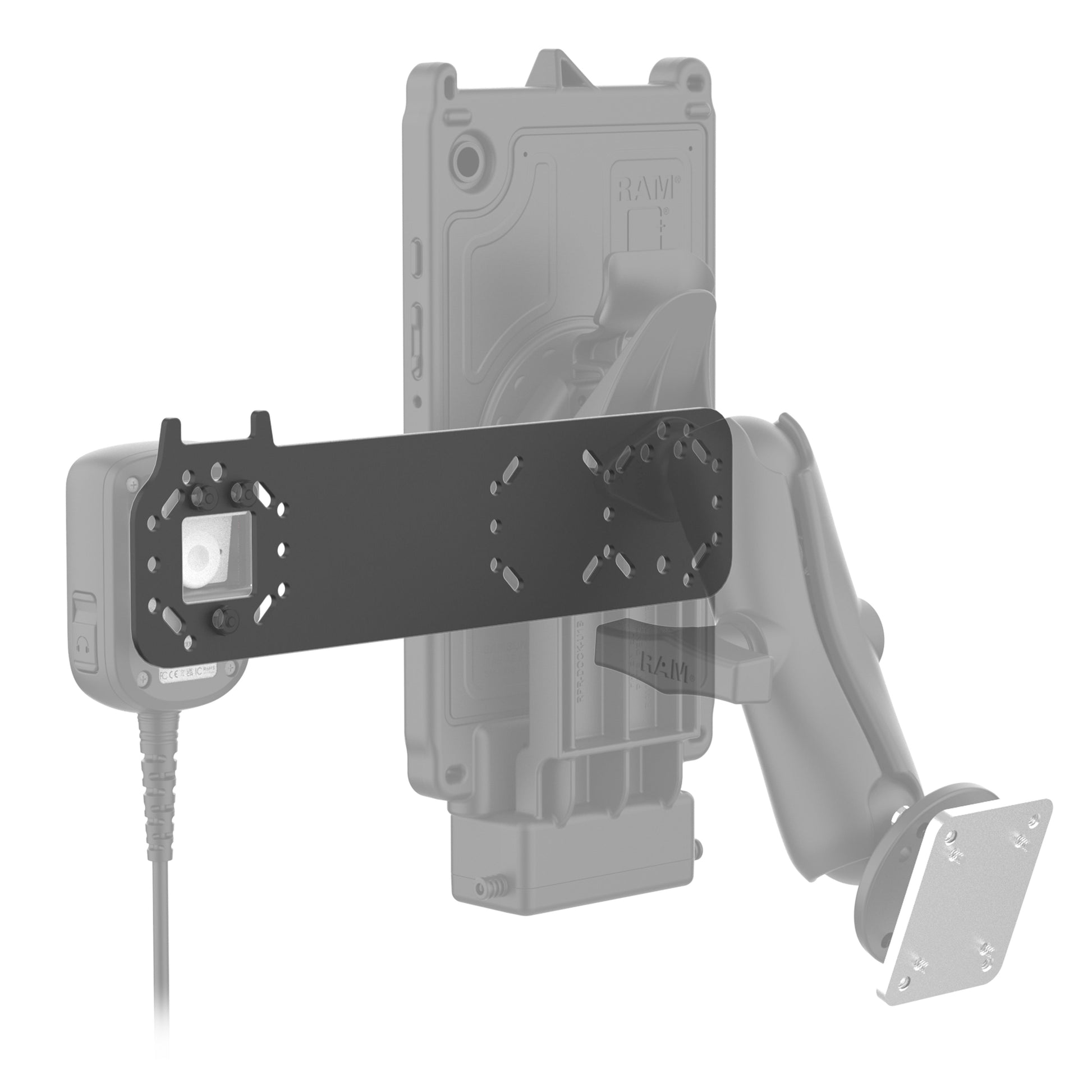 RAM® Standard Bracket Adapter for PTT Remote Speaker Microphones (RAM-101-MIC5U)