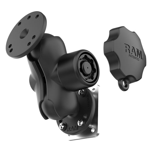 RAM® Locking Drill-Down Dashboard Mount with Backing Plate C Size Short (RAM-101L-B-225B2U)