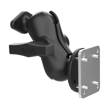 RAM® Dashboard Mount with Backing Plate & Diamond Plate - C Size Short (RAM-138-B-225B2U)
