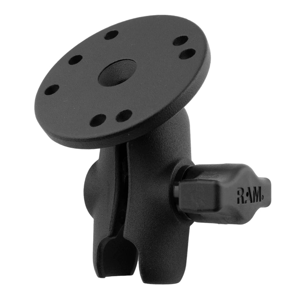RAM 1" Ball Double Socket Arm with 2.5" Round Base (RAM-B-103U-A)