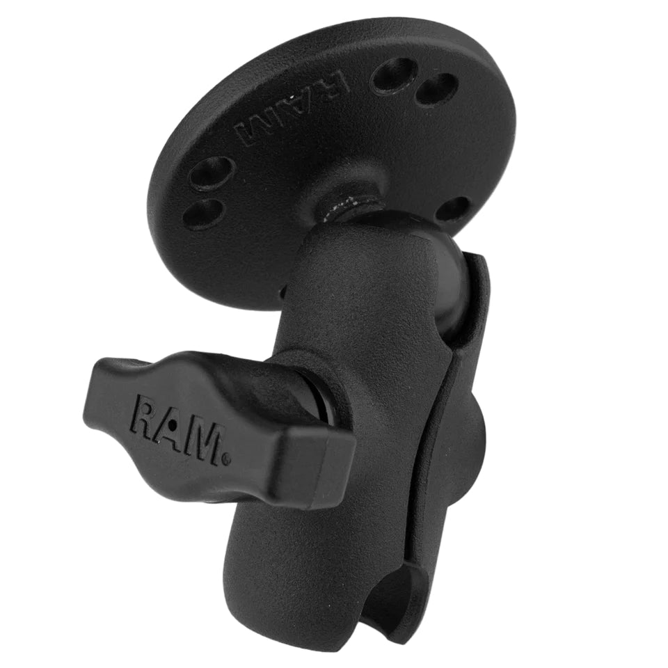 RAM 1" Ball Double Socket Arm with 2.5" Round Base (RAM-B-103U-A)