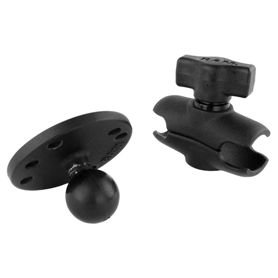 RAM 1" Ball Double Socket Arm with 2.5" Round Base (RAM-B-103U-A)