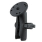 RAM 1" Ball Medium Double Socket Arm with 2.5" Round Base with AMPs Hole Pattern (RAM-B-103U)