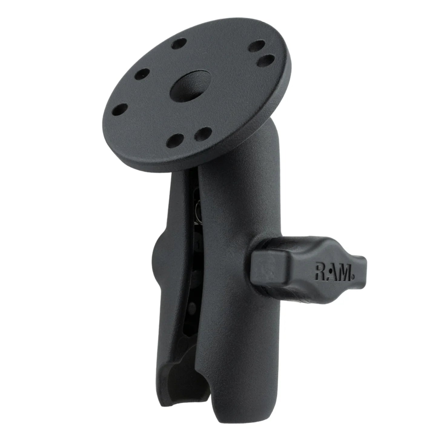 RAM 1" Ball Medium Double Socket Arm with 2.5" Round Base with AMPs Hole Pattern (RAM-B-103U)
