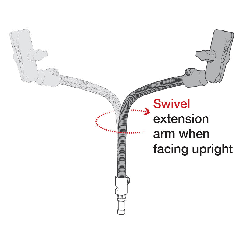 RAM® Quick Release 18" Arm Extension for Wheelchairs (RAM-B-114P-18-201U)