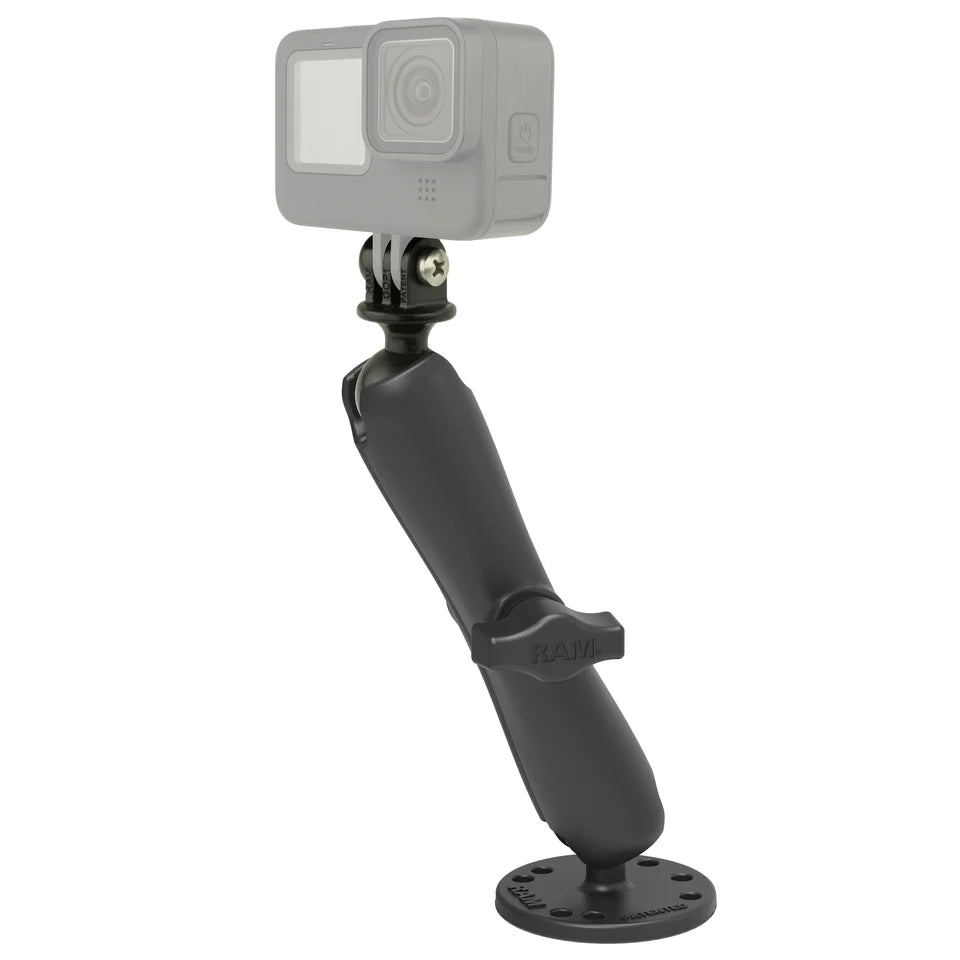 RAM® Drill-Down Mount with Double Socket Arm with Action Camera Adapter (RAM-B-138-C-GOP1)