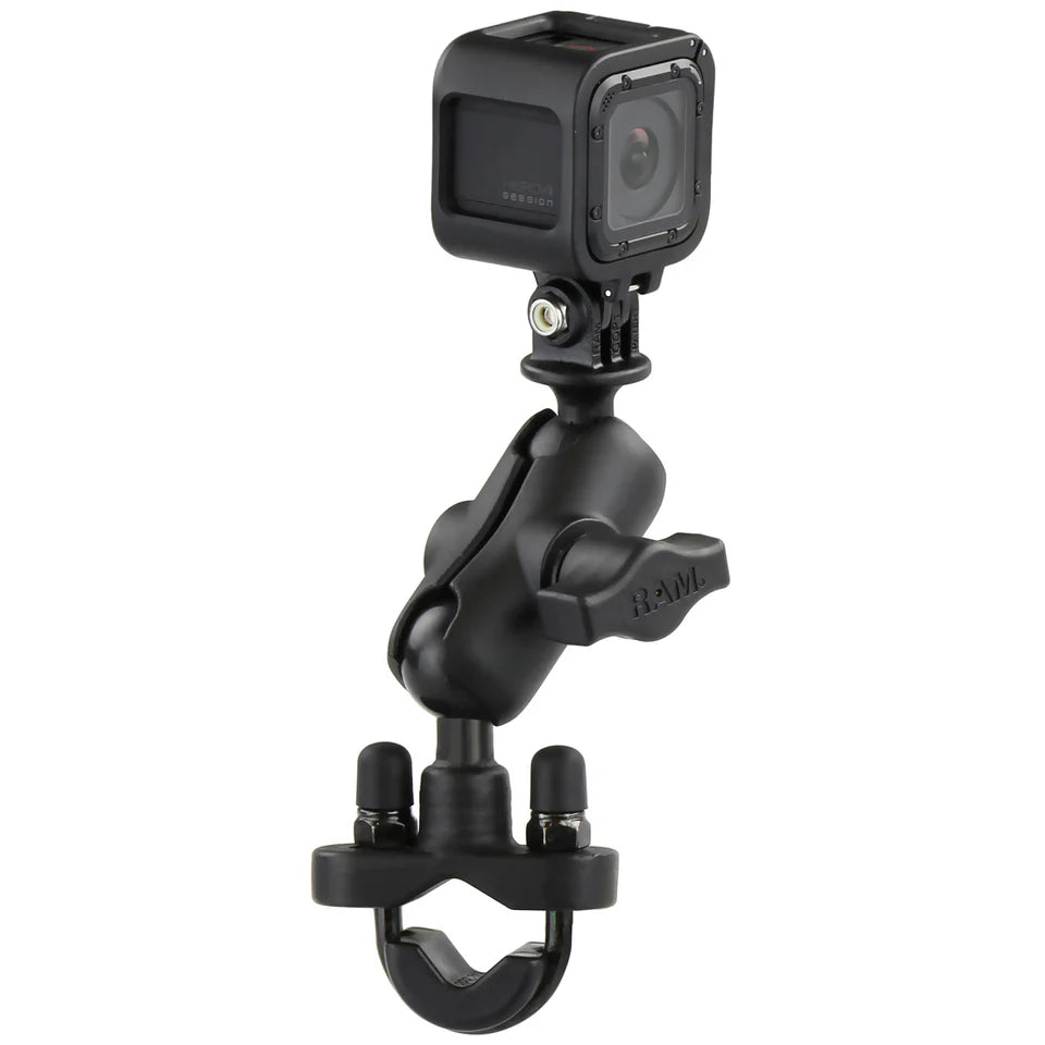 RAM® Handlebar U-Bolt Double Ball Mount with Action Camera Adapter (RAM-B-149Z-A-GOP1U)