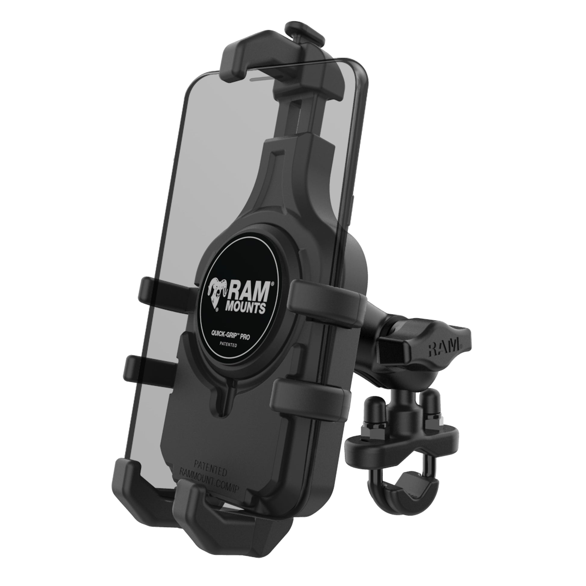 RAM® Quick-Grip™ Pro Phone Mount with Handlebar U-Bolt Base - Short (RAM-B-149Z-A-PD5U)
