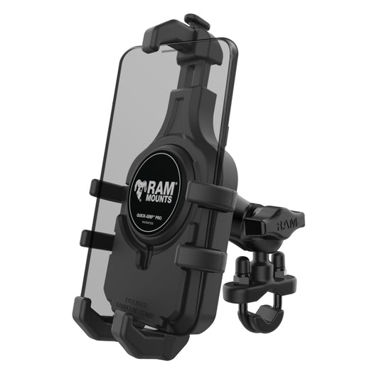RAM® Quick-Grip™ Pro Phone Mount with Handlebar U-Bolt Base - Short (RAM-B-149Z-A-PD5U)