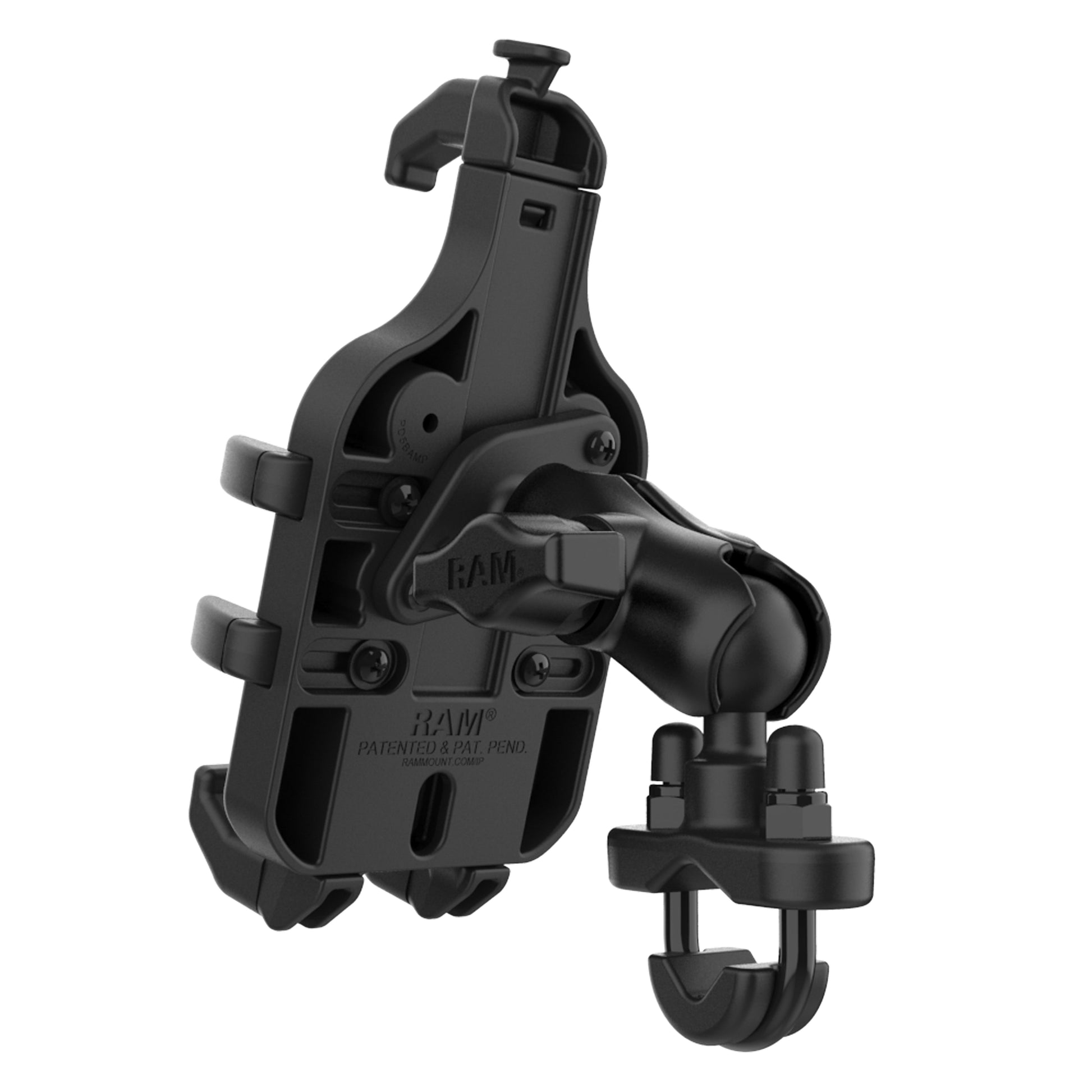 RAM® Quick-Grip™ Pro Phone Mount with Handlebar U-Bolt Base - Short (RAM-B-149Z-A-PD5U)