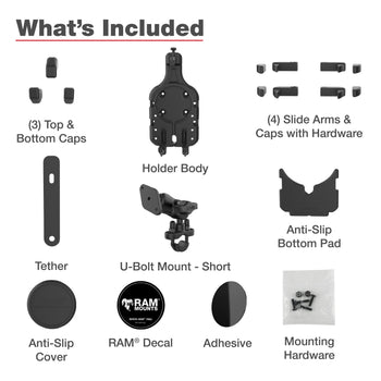 RAM® Quick-Grip™ Pro Phone Mount with Handlebar U-Bolt Base - Short (RAM-B-149Z-A-PD5U)