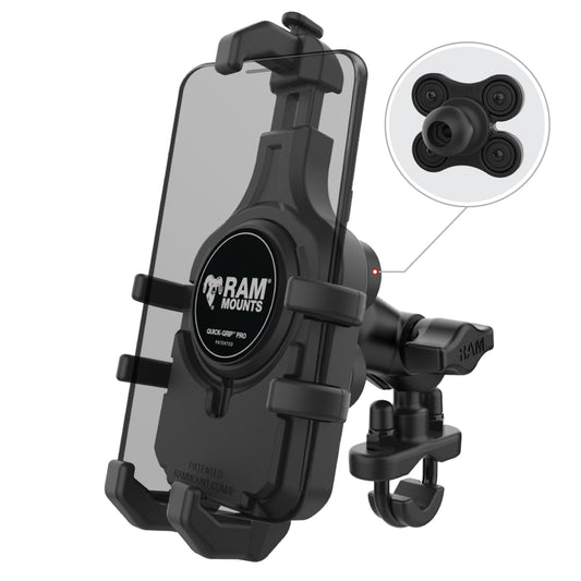 RAM® Quick-Grip™ Pro Vibration Damping Phone Mount with U-Bolt Base (RAM-B-149Z-A-PD5VU)