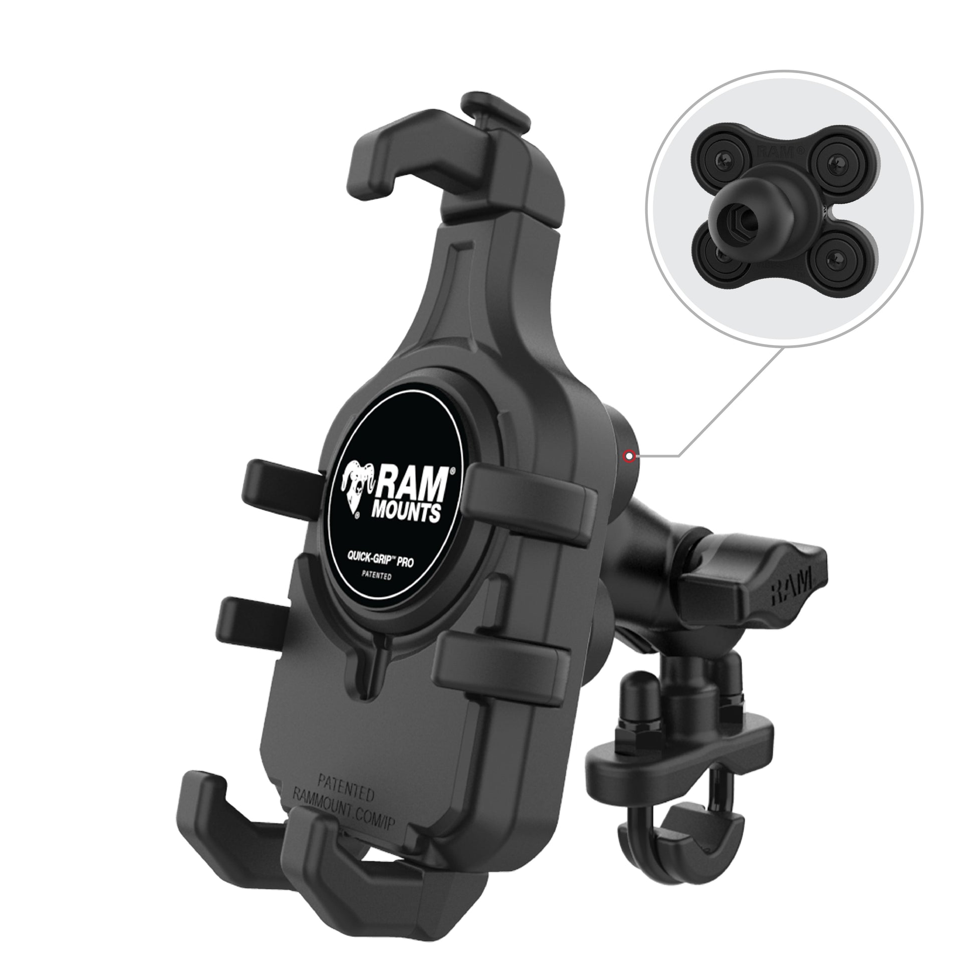RAM® Quick-Grip™ Pro Vibration Damping Phone Mount with U-Bolt Base (RAM-B-149Z-A-PD5VU)