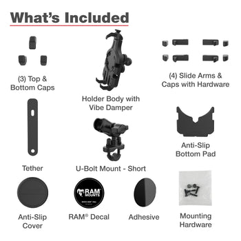 RAM® Quick-Grip™ Pro Vibration Damping Phone Mount with U-Bolt Base (RAM-B-149Z-A-PD5VU)