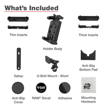 RAM® Quick-Grip™ Pro XL Phone Mount with Handlebar U-Bolt Base - Short (RAM-B-149Z-A-PD7U)