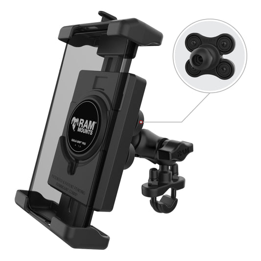 RAM® Quick-Grip™ Pro XL Vibration Damping Phone Mount with U-Bolt Base (RAM-B-149Z-A-PD7VU)