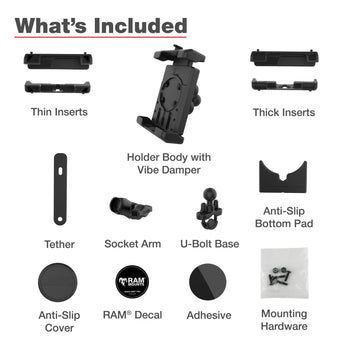 RAM® Quick-Grip™ Pro XL Vibration Damping Phone Mount with U-Bolt Base (RAM-B-149Z-A-PD7VU)
