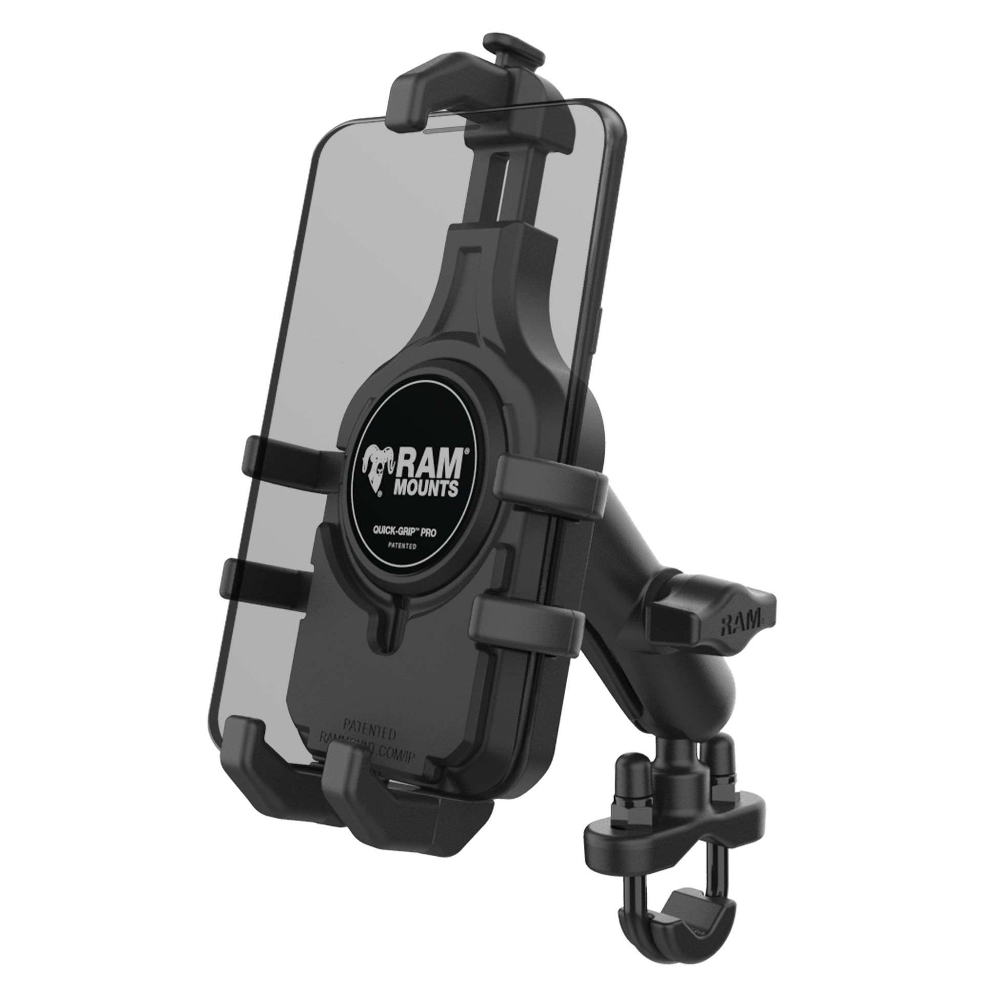 RAM® Quick-Grip™ Pro Phone Mount with Handlebar U-Bolt Base - Medium (RAM-B-149Z-PD5U)