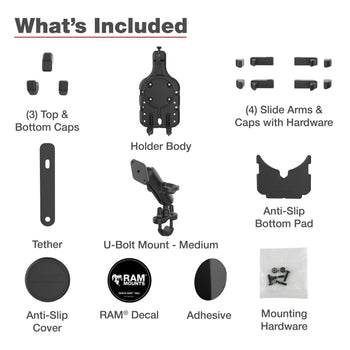 RAM® Quick-Grip™ Pro Phone Mount with Handlebar U-Bolt Base - Medium (RAM-B-149Z-PD5U)