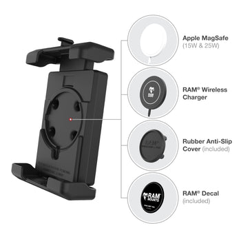 RAM® Quick-Grip™ Pro XL Phone Mount with Handlebar U-Bolt Base - Medium (RAM-B-149Z-PD7U)