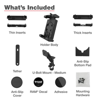 RAM® Quick-Grip™ Pro XL Phone Mount with Handlebar U-Bolt Base - Medium (RAM-B-149Z-PD7U)