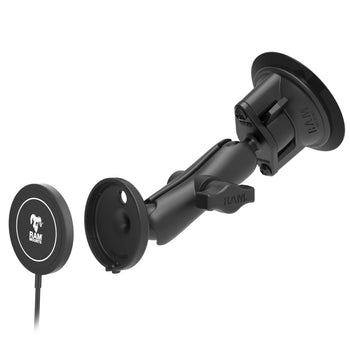 RAM® Twist-Lock™ Suction Cup Mount with RAM® Qi2 15W Wireless Charger (RAM-B-166-AP-MAG-1-W2MU)