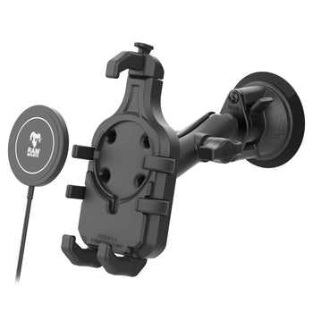 RAM® Quick-Grip™ Pro Suction Cup Mount with Qi2 15W Wireless Charger (RAM-B-166-PD5-W2MU)
