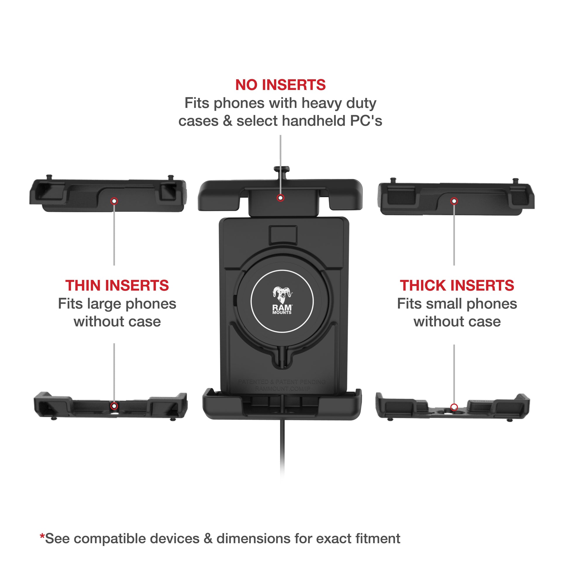 RAM® Quick-Grip™ Pro XL Suction Cup Mount with Qi2 15W Wireless Charger (RAM-B-166-PD7-W2MU)