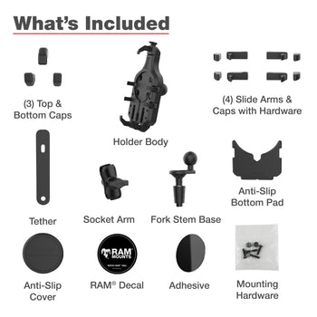 RAM® Quick-Grip™ Pro Phone Mount with Fork Stem Base - Short (RAM-B-176-A-PD5U)