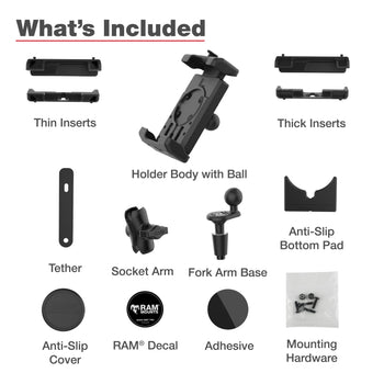 RAM® Quick-Grip™ Pro XL Phone Mount with Fork Stem Base - Short (RAM-B-176-A-PD7U)