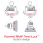 RAM® Twist-Lock™ Suction Cup Mount with 1/4"-20 Camera Adapter - Medium (RAM-B-224-1-366U)