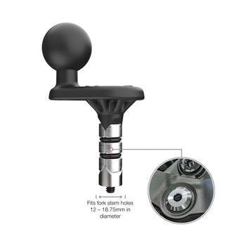 RAM® Motorcycle Fork Stem Wedge Ball Base - 12-18mm Holes (RAM-B-342W-1U)