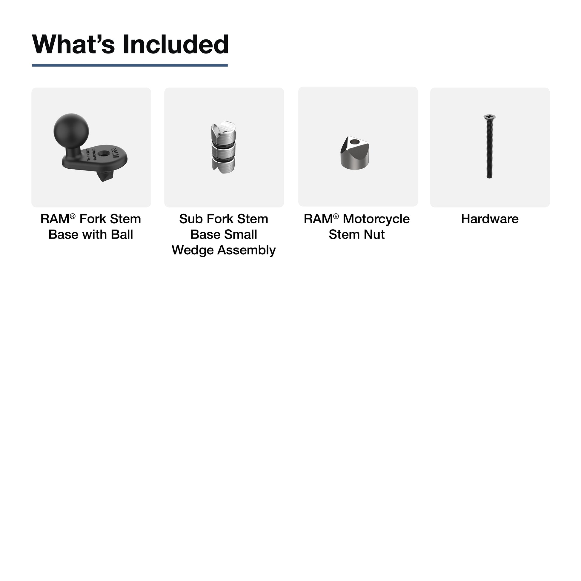 RAM® Motorcycle Fork Stem Wedge Ball Base - 12-18mm Holes (RAM-B-342W-1U)