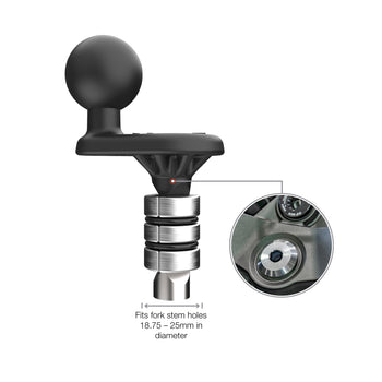 RAM® Motorcycle Fork Stem Wedge Ball Base - 19-25mm Holes (RAM-B-342W-2U)