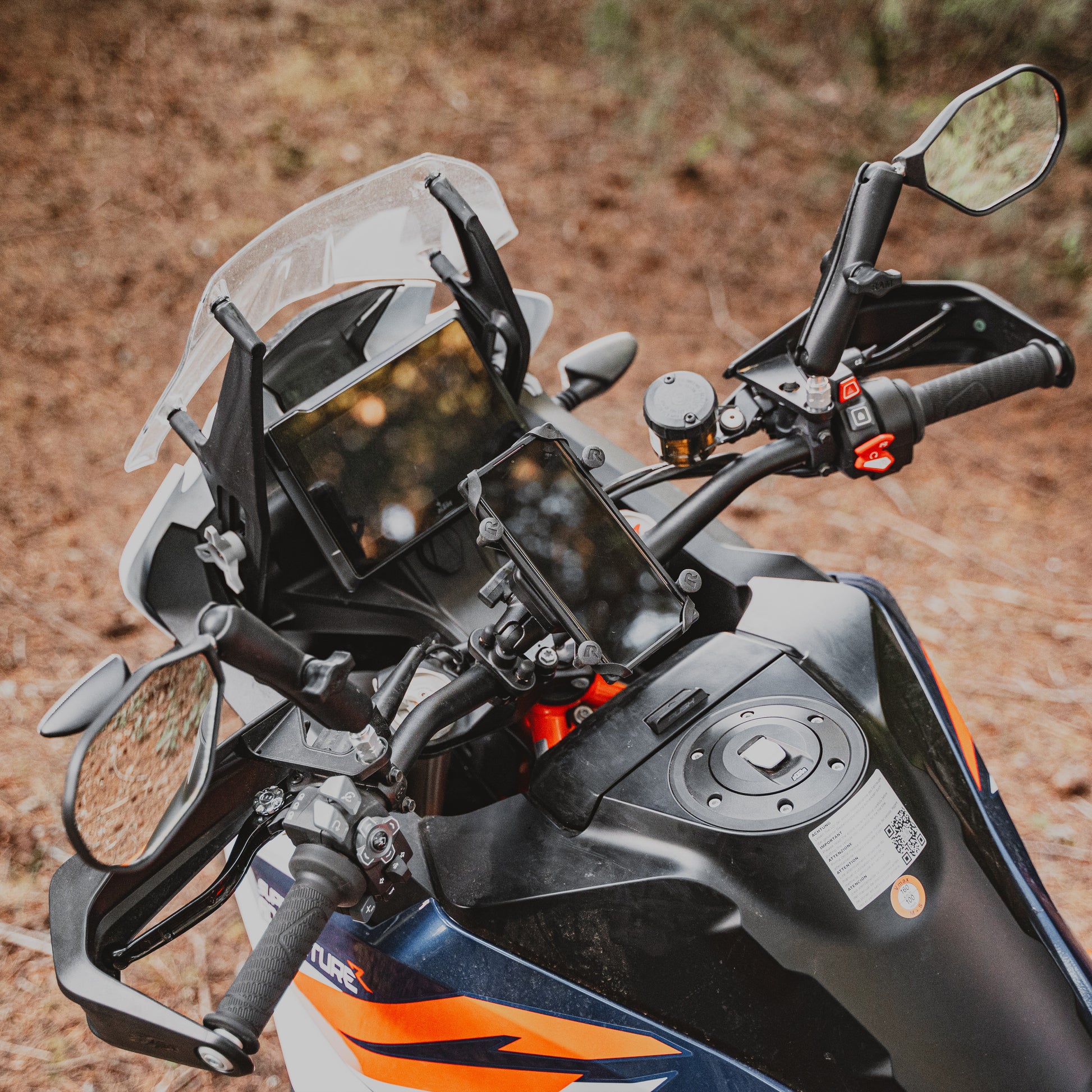 RAM® Tough-Mirror™ Kit with M10-1.25 Bases + M10-1.5 Adapters - Long Arm (RAM-B-349-M1015-C-465RL)