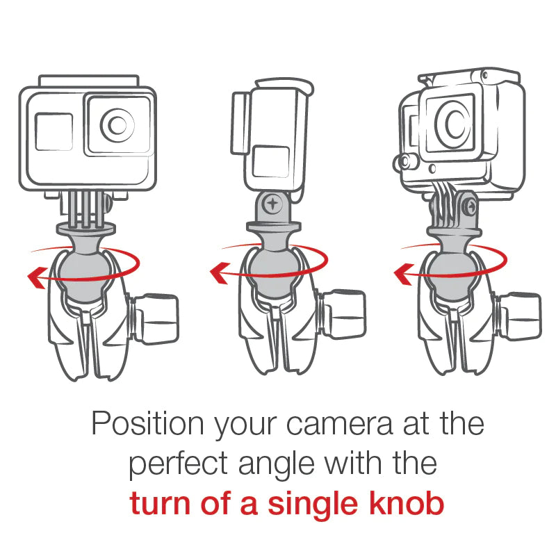RAM® Tough-Claw™ Small Clamp Mount with Universal Action Camera Adapter (RAM-B-400-A-GOP1U)