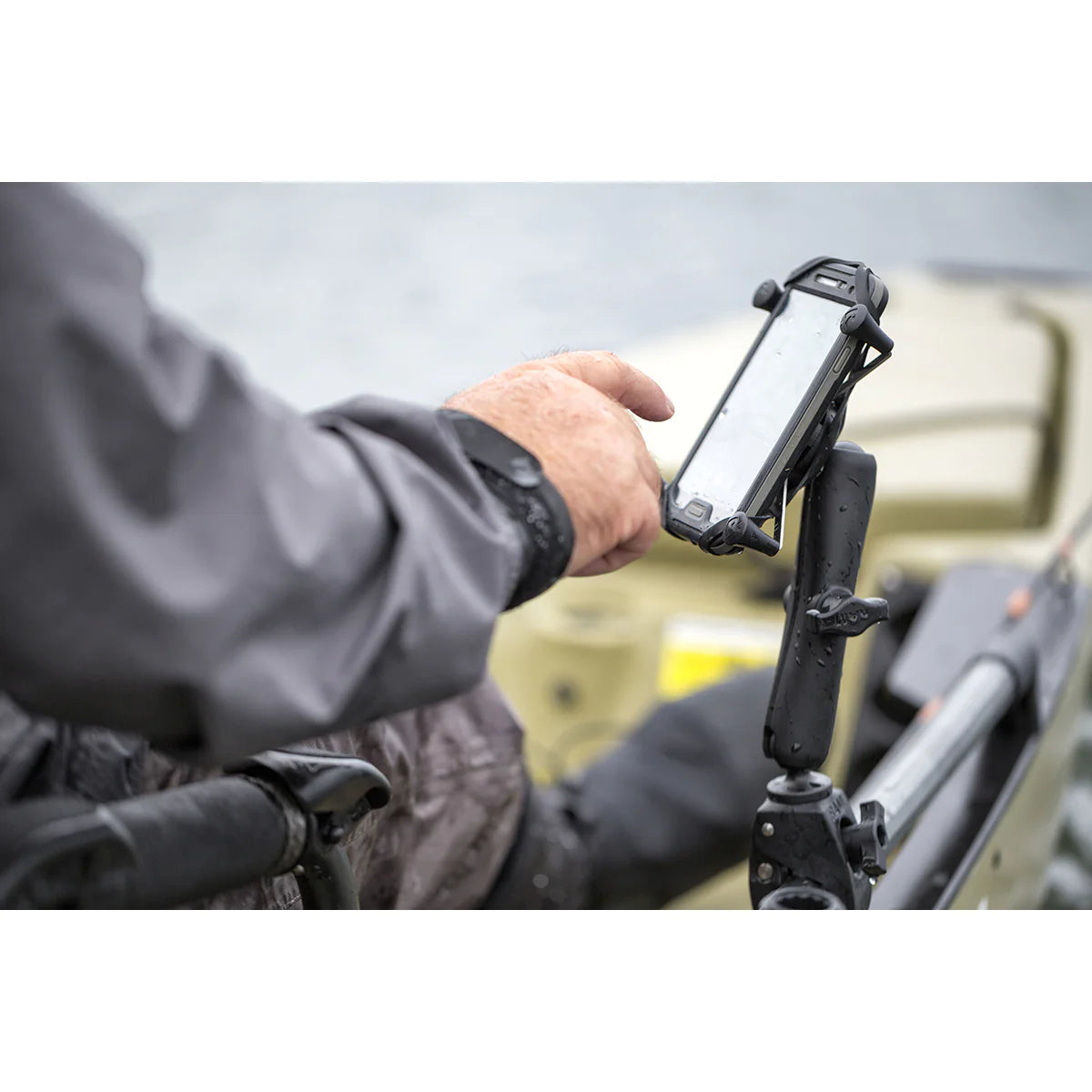 RAM® X-Grip® Phone Mount with RAM® Tough-Claw™ Small Clamp Base (RAM-B-400-C-UN7U)